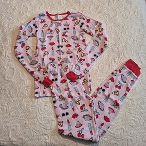 Children's Place girls size 14 long sleeve pajama set pink with cute print VGUC
